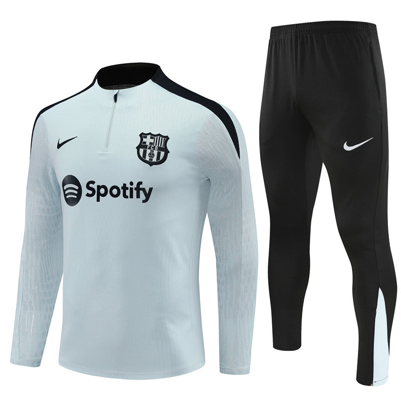 Barcelona Long Sleeve Tracksuit White/Black 2024-25