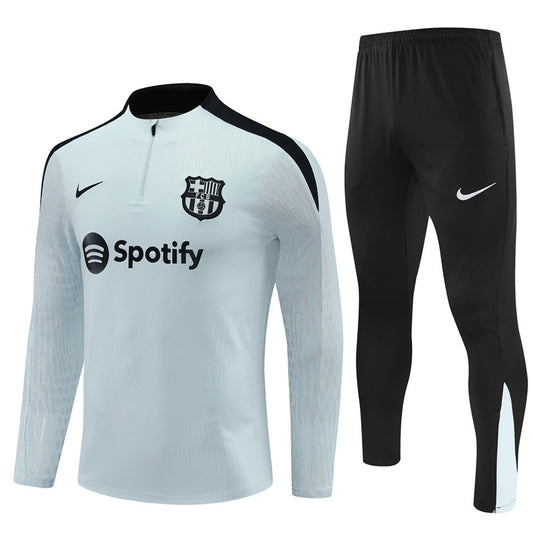 Barcelona Long Sleeve Tracksuit White/Black 2024-25