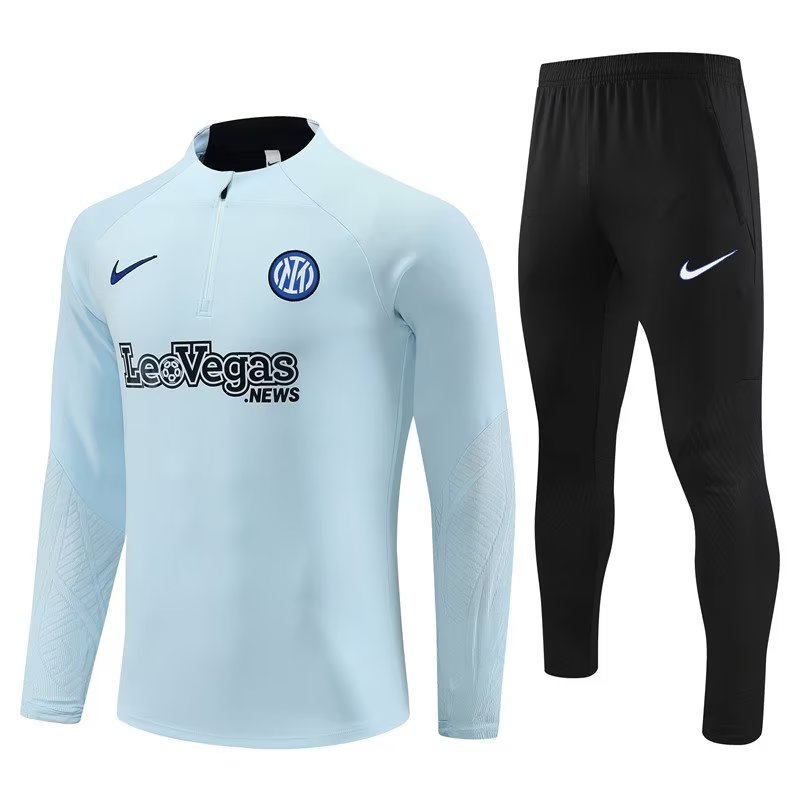 Inter Milan Long Sleeve Zipped Tracksuit White/Black 2023-24