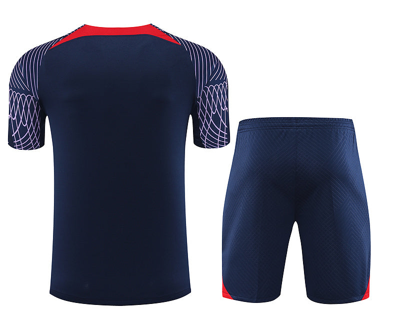PSG Paris Saint German Short Sleeve Training Set Navy/Red 2023-24