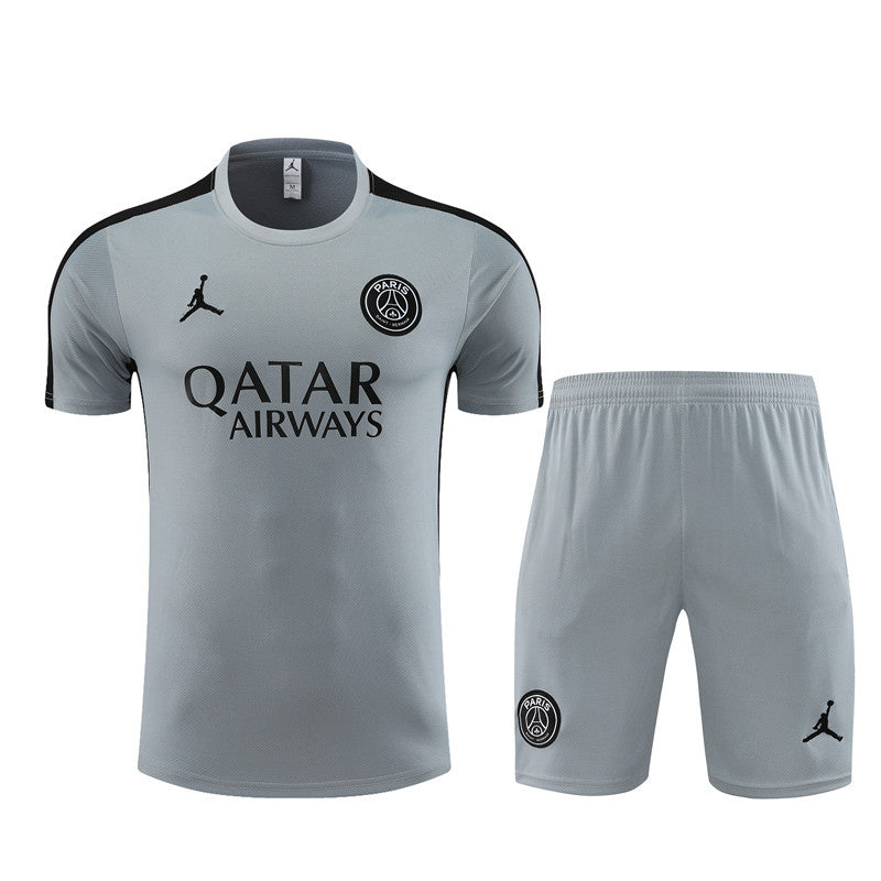 PSG Paris Saint German Short Sleeve Set Grey/Black 2023-24