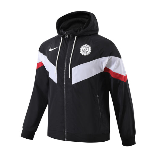 PSG Paris Saint German Windbreaker Jacket Black/White/Red 2023-24