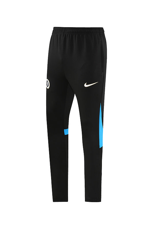 Chelsea Long Sleeve Zipped Tracksuit Black/Cyan 2023-24