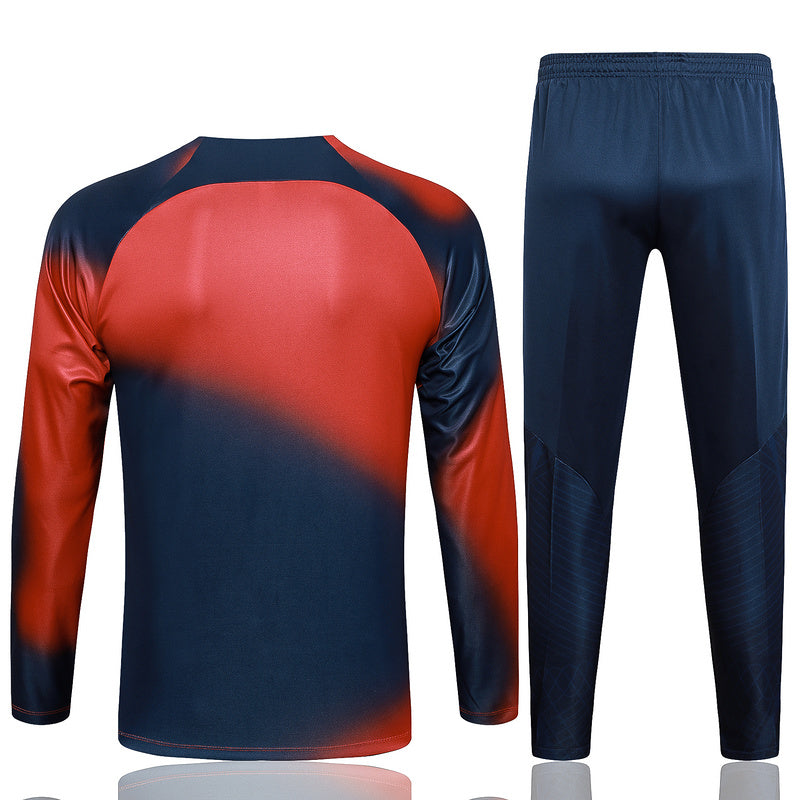 PSG Paris Saint German Long Sleeve Tracksuit Red/Blue 2023-24