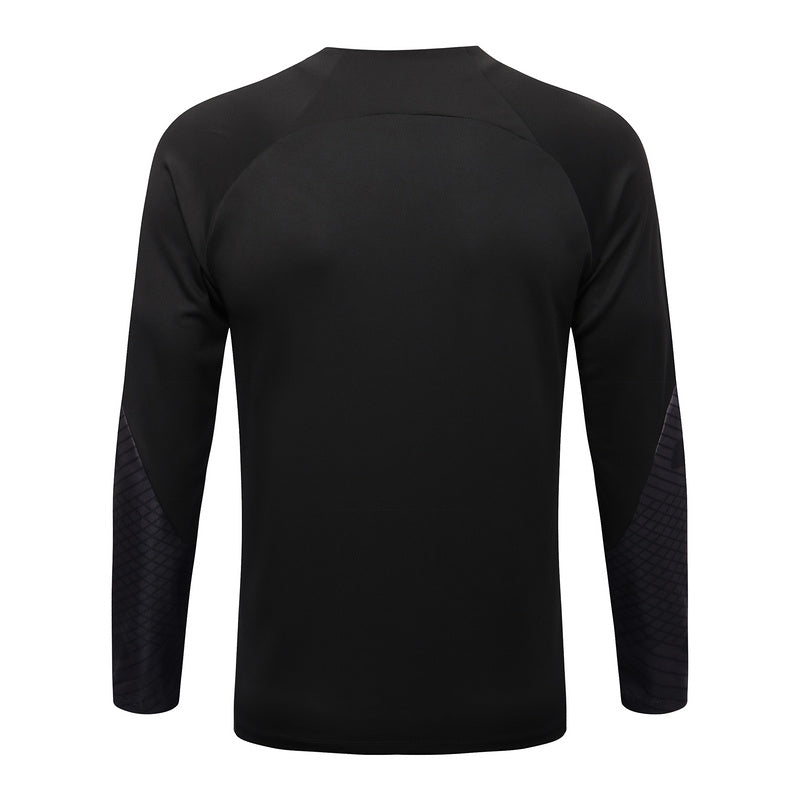 Chelsea Long Sleeve Tracksuit Black/Gold 2022-23