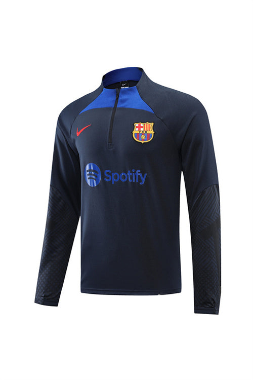 Barcelona Long Sleeve Tracksuit Navy/Blue 2022-23