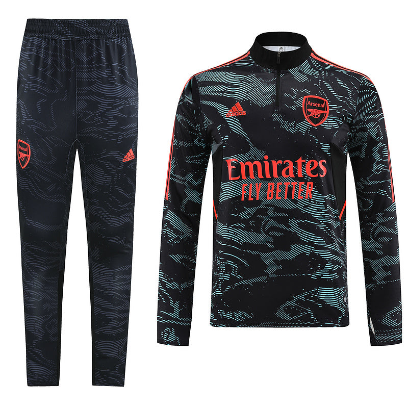 Arsenal Long Sleeve Tracksuit Cyan/Black/Red 2022-23