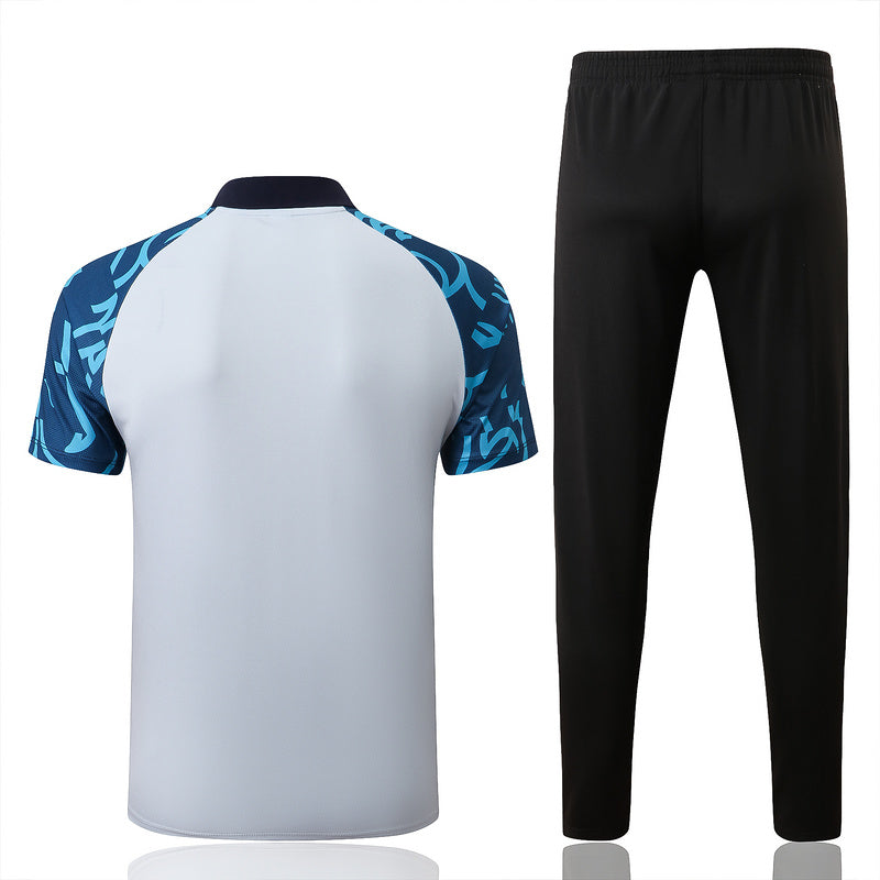 Chelsea Short Sleeve Tracksuit White/Blue/Black 2022-23