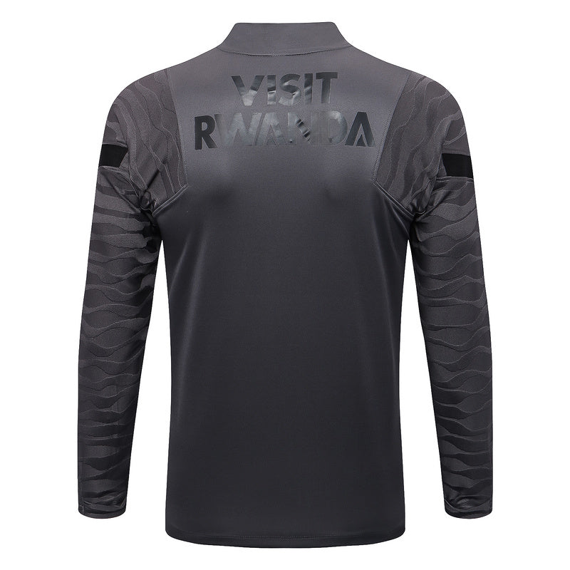 PSG Paris Saint German Long Sleeve Tracksuit Grey/Black 2022-23