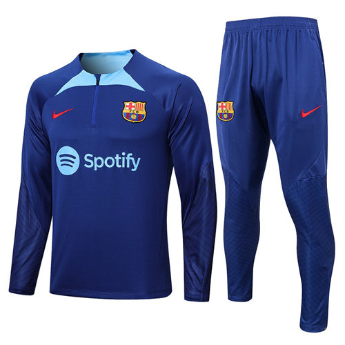 Barcelona Long Sleeve Tracksuit Blue/Cyan 2022-23