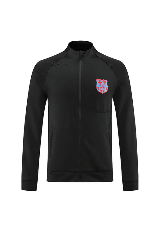 Barcelona Long Sleeve Zipped Tracksuit Black 2022-23