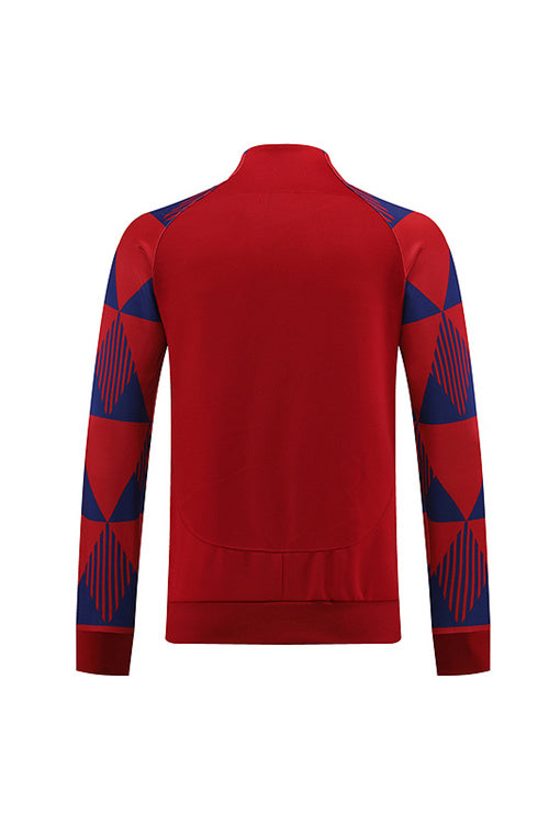Barcelona Long Sleeve Zipped Tracksuit Red/Blue 2022-23