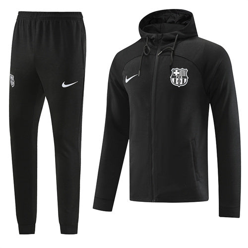 Barcelona Long Sleeve Zipped Tracksuit Black 2022-23