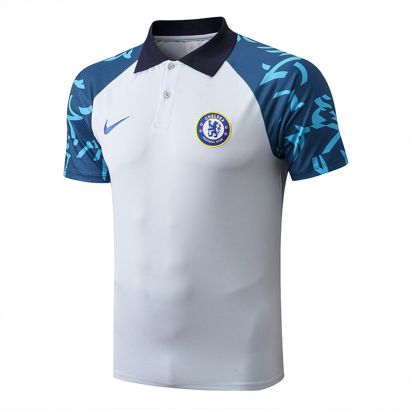 Chelsea Short Sleeve Tracksuit White/Blue/Black 2022-23