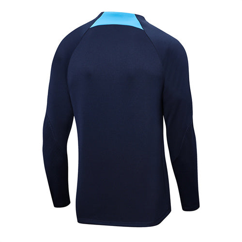 Barcelona Long Sleeve Tracksuit Navy/Cyan 2022-23