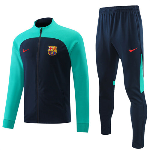Barcelona Long Sleeve Zipped Tracksuit Cyan/Black 2022-23