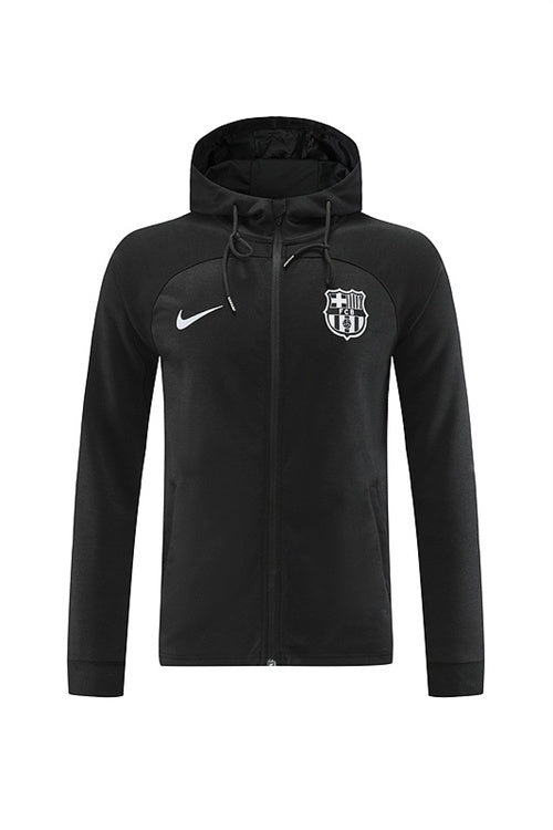 Barcelona Long Sleeve Zipped Tracksuit Black 2022-23