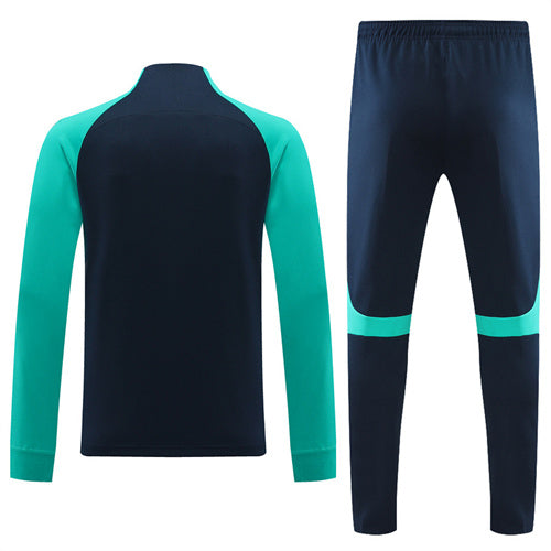 Barcelona Long Sleeve Zipped Tracksuit Cyan/Black 2022-23