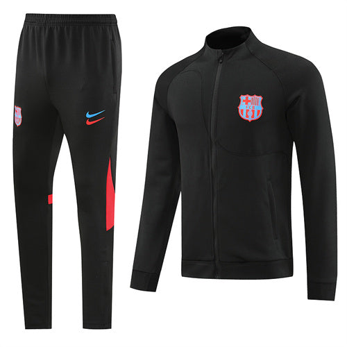 Barcelona Long Sleeve Zipped Tracksuit Black 2022-23
