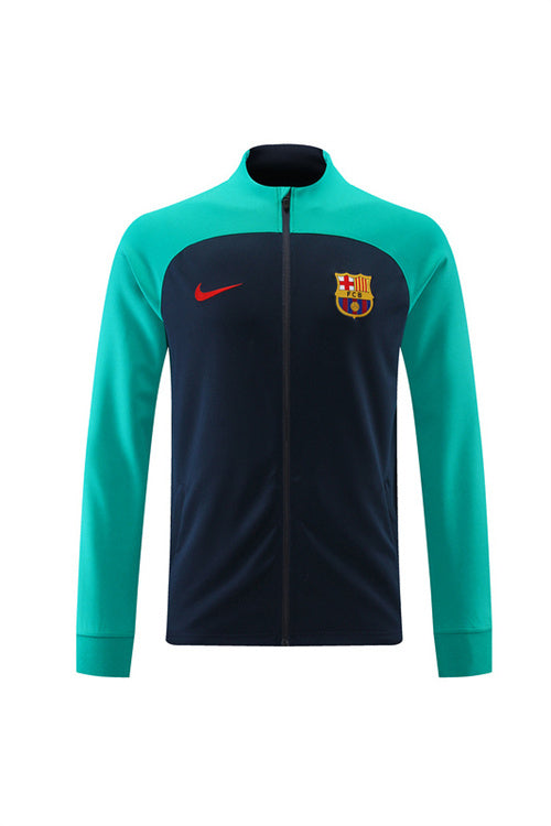 Barcelona Long Sleeve Zipped Tracksuit Cyan/Black 2022-23