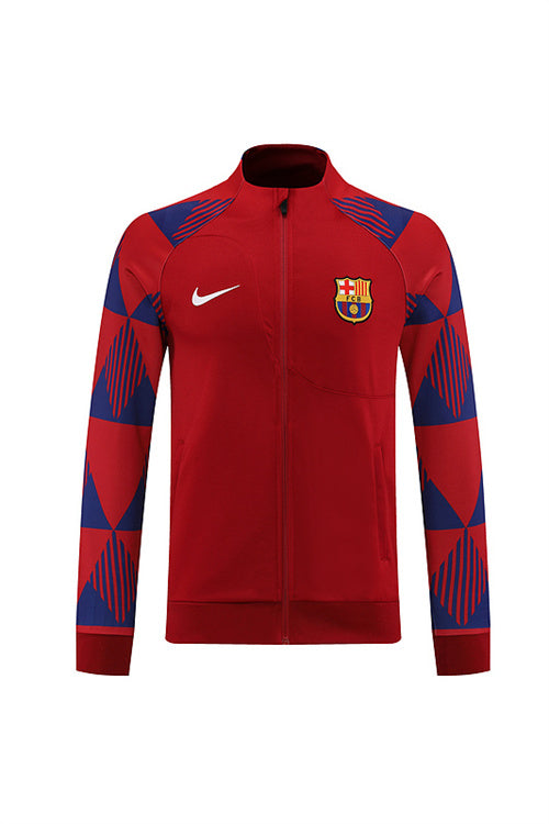 Barcelona Long Sleeve Zipped Tracksuit Red/Blue 2022-23