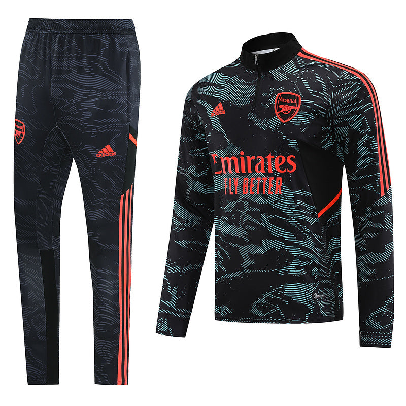 Arsenal Long Sleeve Tracksuit Cyan/Black/Red 2022-23