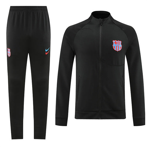 Barcelona Long Sleeve Zipped Tracksuit Black 2022-23