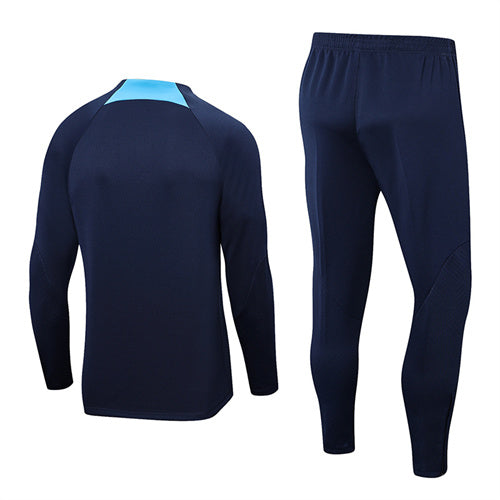 Barcelona Long Sleeve Tracksuit Navy/Cyan 2022-23
