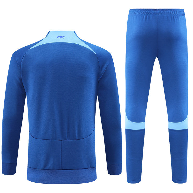 Chelsea Long Sleeve Zipped Tracksuit Blue/Blue 2022-23