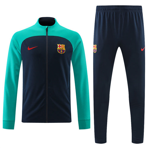 Barcelona Long Sleeve Zipped Tracksuit Cyan/Black 2022-23