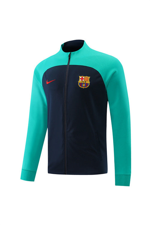 Barcelona Long Sleeve Zipped Tracksuit Cyan/Black 2022-23