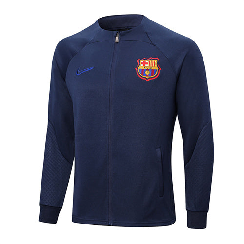 Barcelona Long Sleeve Zipped Tracksuit Navy 2022-23
