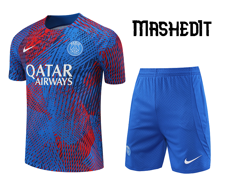 PSG Paris Saint German Short Sleeve Set Blue/Red 2022-23