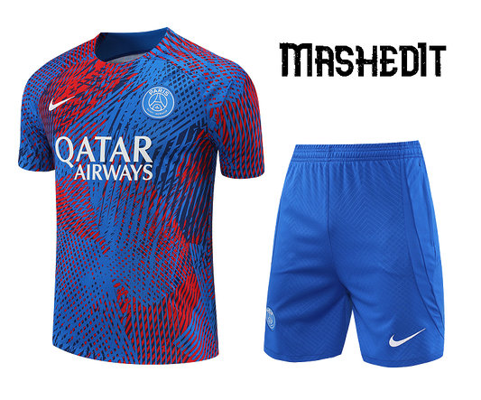 PSG Paris Saint German Short Sleeve Set Blue/Red 2022-23