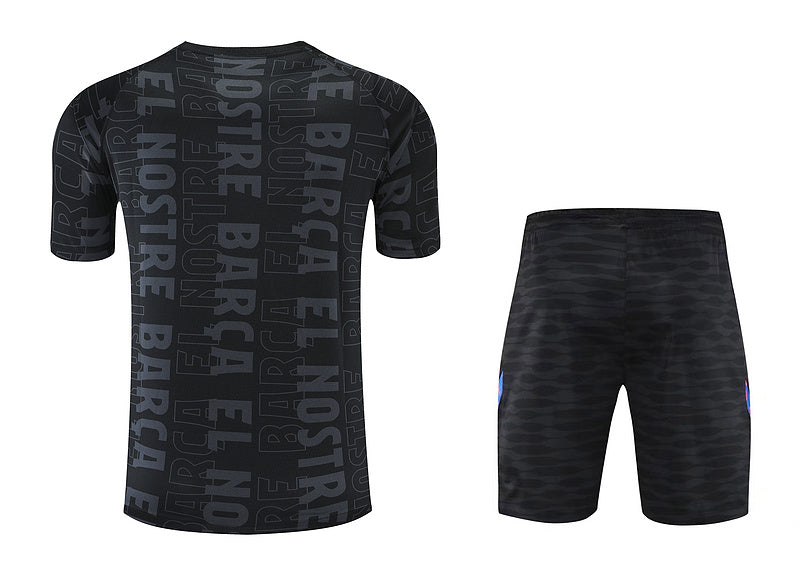 Barcelona Short Sleeve Set Black/Pink 2022-23