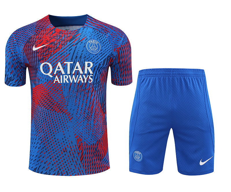 PSG Paris Saint German Short Sleeve Set Blue/Red 2022-23