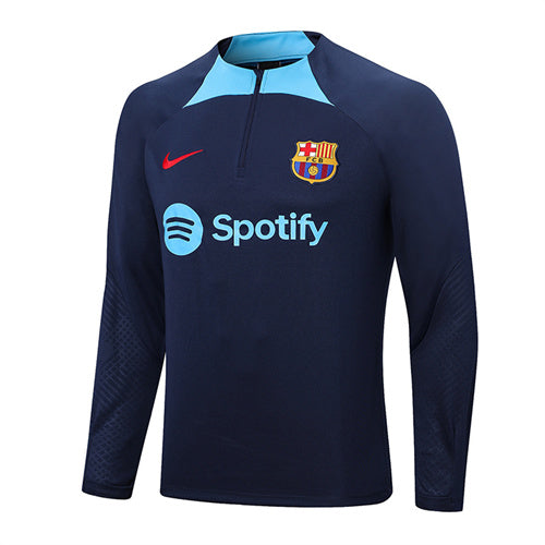 Barcelona Long Sleeve Tracksuit Navy/Cyan 2022-23