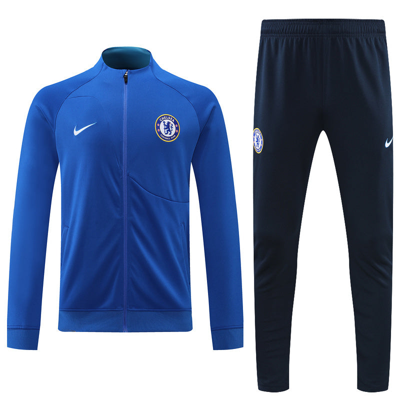 Chelsea Long Sleeve Zipped Tracksuit Blue/Navy 2022-23