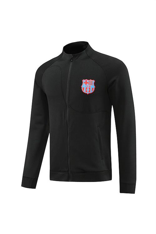 Barcelona Long Sleeve Zipped Tracksuit Black 2022-23