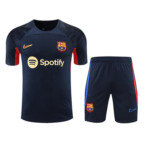 Barcelona Short Sleeve Set Navy/Red 2022-23