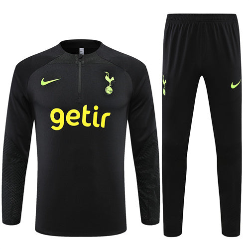 Tottenham Hotspur Long Sleeve Tracksuit Black/Lime 2022-23