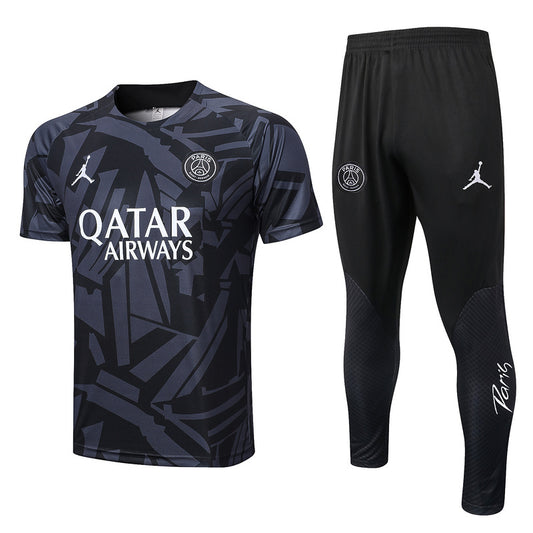 PSG Paris Saint German Short Sleeve Set Tracksuit Black/Black 2022-23