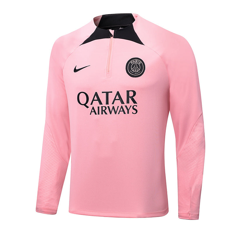PSG Paris Saint German Long Sleeve Tracksuit Pink/Black 2022-23