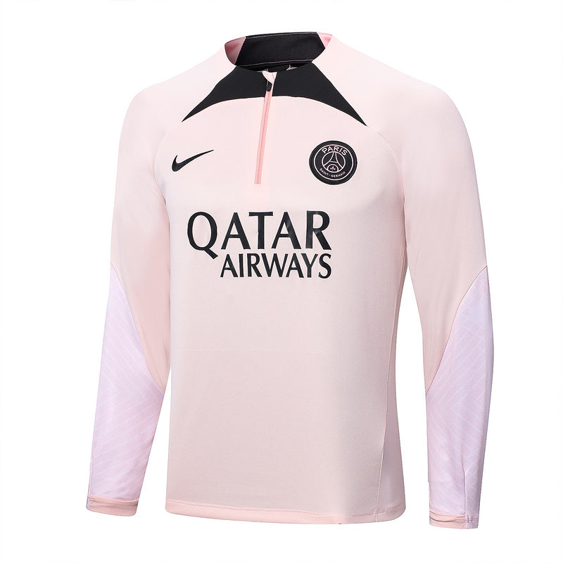 PSG Paris Saint German Long Sleeve Tracksuit Pink/Black 2022-23