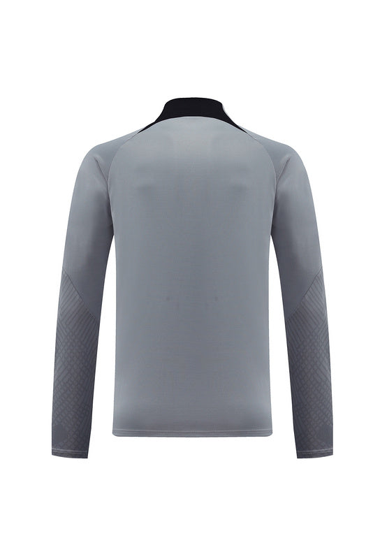 PSG Paris Saint German Long Sleeve Tracksuit Grey/Black 2022-23