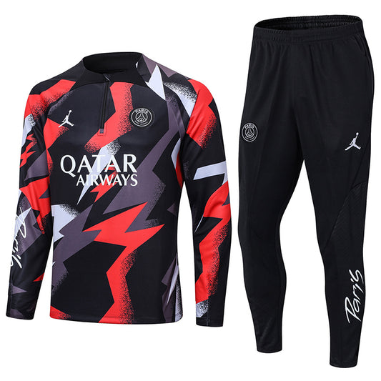 PSG Paris Saint German Long Sleeve Tracksuit Black/Red/White 2022-23
